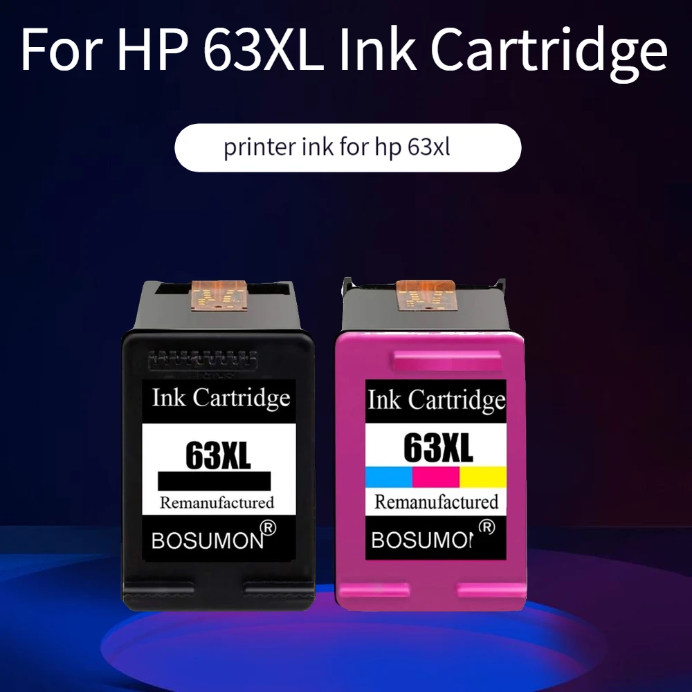Bosumon CP 63 оптом для hp 63 63XL чернильный картридж для hp Officejet 3833 5255 5258 4650 3830 hp DeskJet 2130 1112 3632 принтер