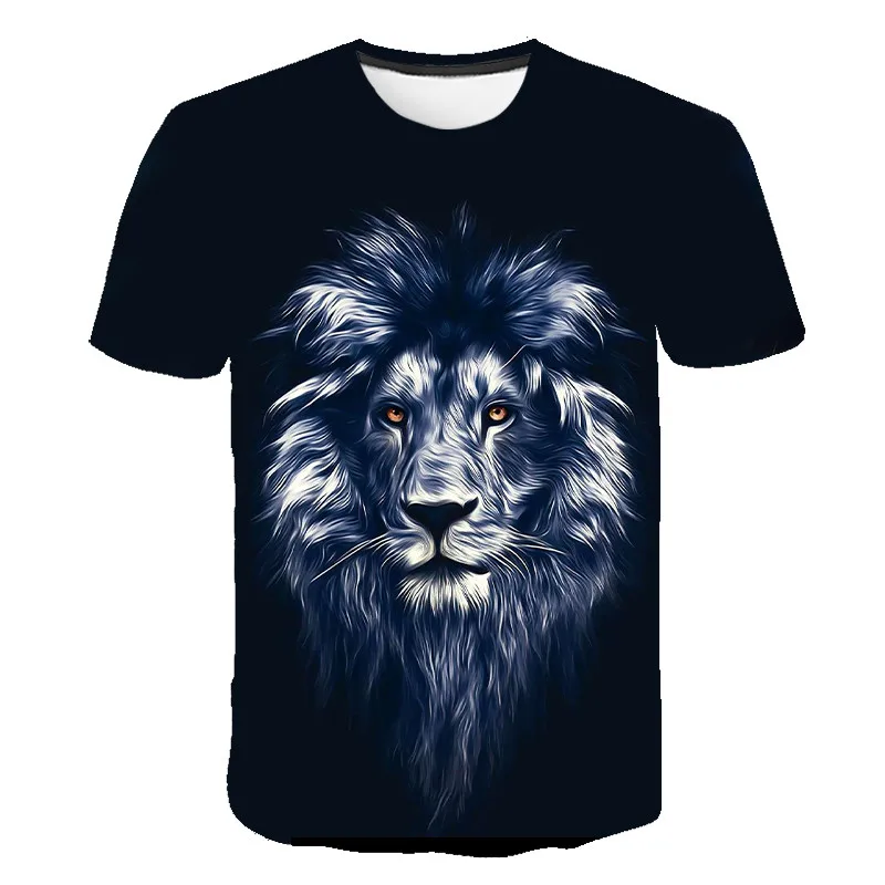 

Summer New Men's/Women's 3D Color Printing Animal (Lion) Series Short-Sleeved T-shirt Casual Fashion T-shirt Large Size 100-6XL