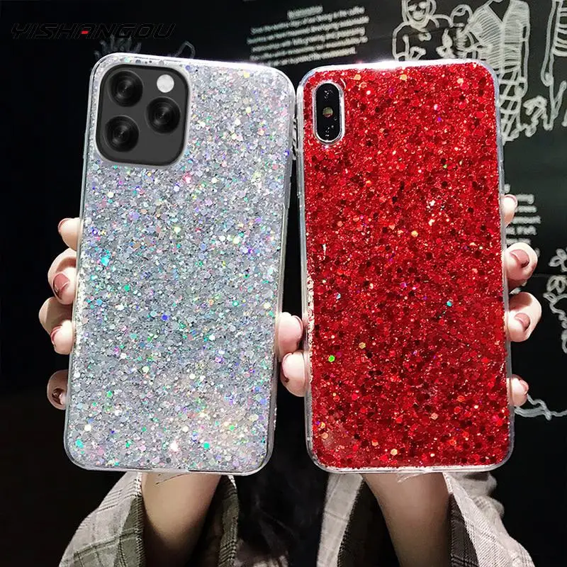 Блестящий Мягкий чехол для iphone 11 Pro 2019 блестящий с бриллиантами max XR XS 8 7 6Plus