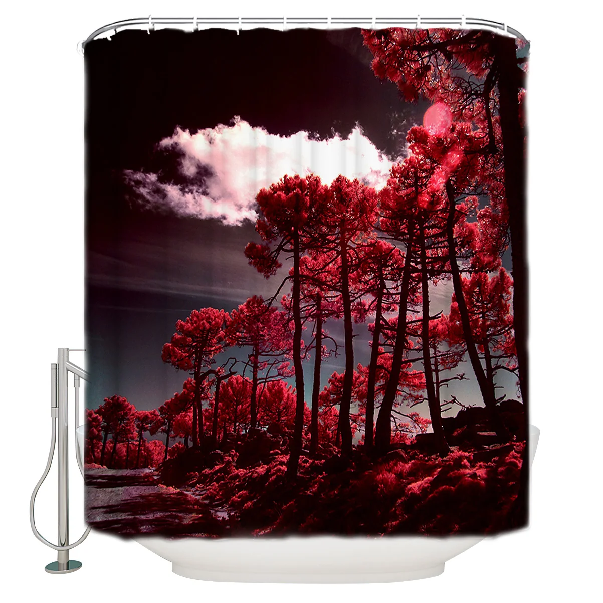 Forest Red Mangrove Shower Curtain Bathroom Decor Fabric Farmhouse | Дом и сад