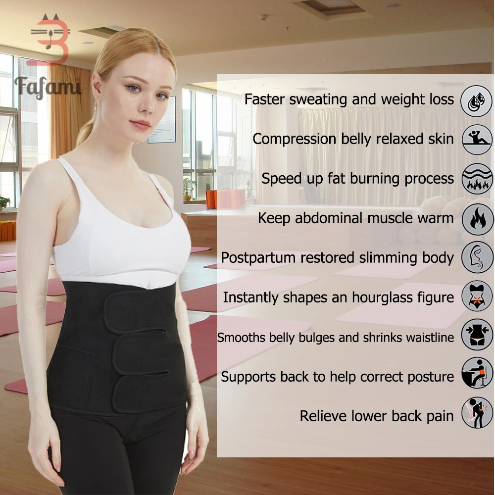 Pregnant Postpartum Belly Band Sweat Sauna Slimming Belt Maternity Bandage Abdominal Waist Trainer Trimmer Instantly Shapes
