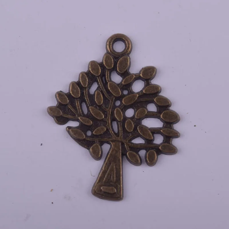

50pcs/lot Bronze Tone Tree Charms Bracelet Pendant Necklace Alloy Handmade Jewelry Accessories Wholesale Findings Fashion
