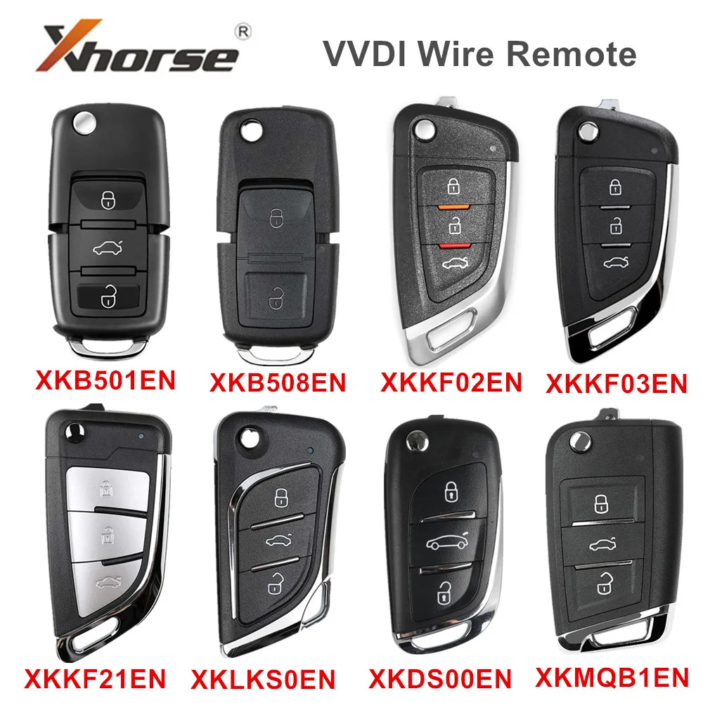 

5pcs Xhorse VVDI Wire Remote XKB501EN XKB508EN XKKF02EN XKLKS0EN for VVDI/VVDI2 Key Tool Car Key Cloner Car Remote Programmer