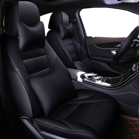 Black luxury Пользовательские кожаные чехлы для автомобильных сидений для nissan qashqai j10 almera n16 note x-trail t31 patrol y61 teana j31 чехлы для сидений автомобиля - Название цвета: Black luxury
