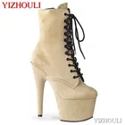 Ботильоны женские замшевые, на высоком каблуке 15 см, для танцев на Пилоне, 6 дюймов