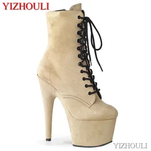 Ботильоны женские замшевые, на высоком каблуке 15 см, для танцев на Пилоне, 6 дюймов