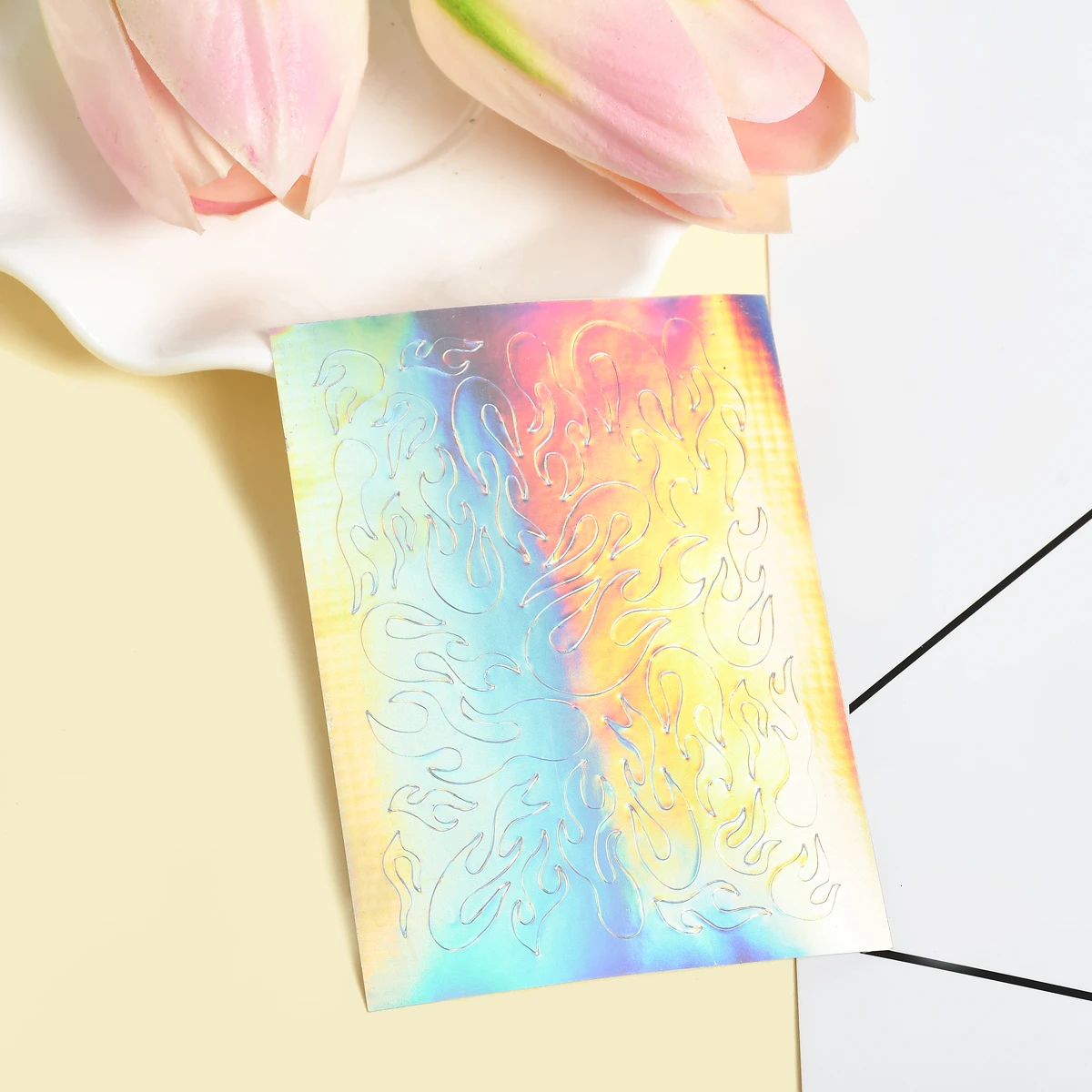 Переводная 3d наклейка из фольги для дизайна ногтей 2 шт. 6*8 см блестящий синий