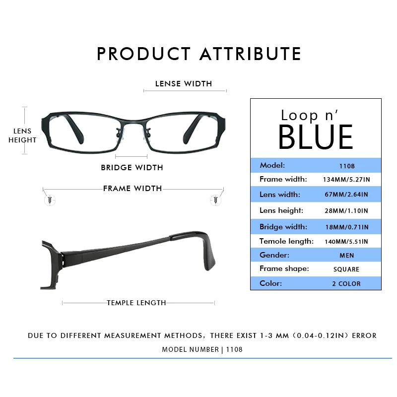 Оправа для очков Мужская титановая 1108|Мужские очки кадры| |