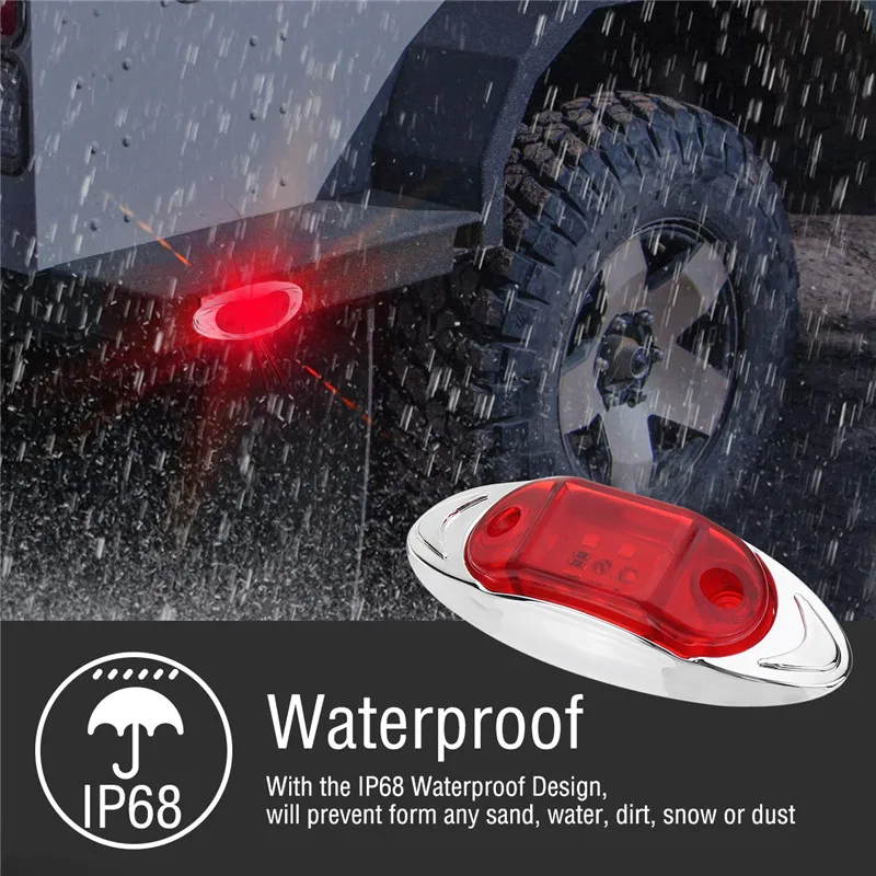 

24V 6LED Truck Lorries Bus Clearance Side Marker Indicators Light Lamp For Truck Car Van Trailer Tail Light Rear Lamps