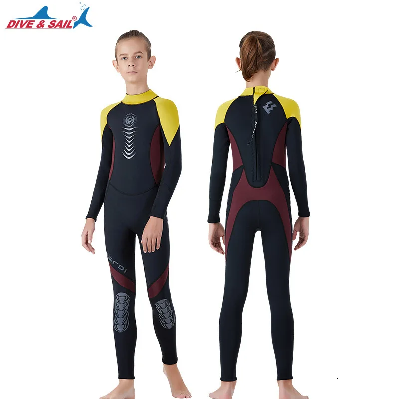 2 5 мм детский купальный костюм Lin Tai с длинным рукавом для дайвинга мальчиков