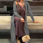 Кардиганы Celmia, винтажное длинное кимоно, модный Свободный кардиган с длинным рукавом, Осенние повседневные однотонные элегантные накидки, 2021