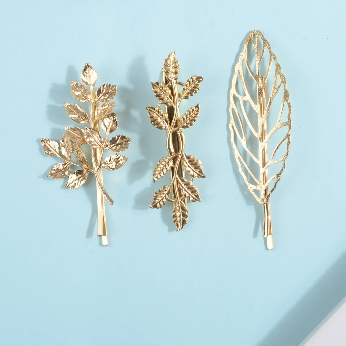 1 шт. Модные металлические заколки для волос в форме листьев и перьев женщин