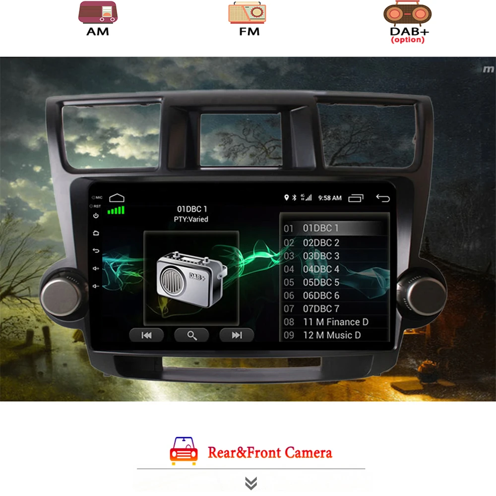 

10.1" Android 10 Car Navigation GPS For Toyota Highlander 2007-2013 Multimedia Player WIFI DSP BT SWC Radio 2Din No DVD Player