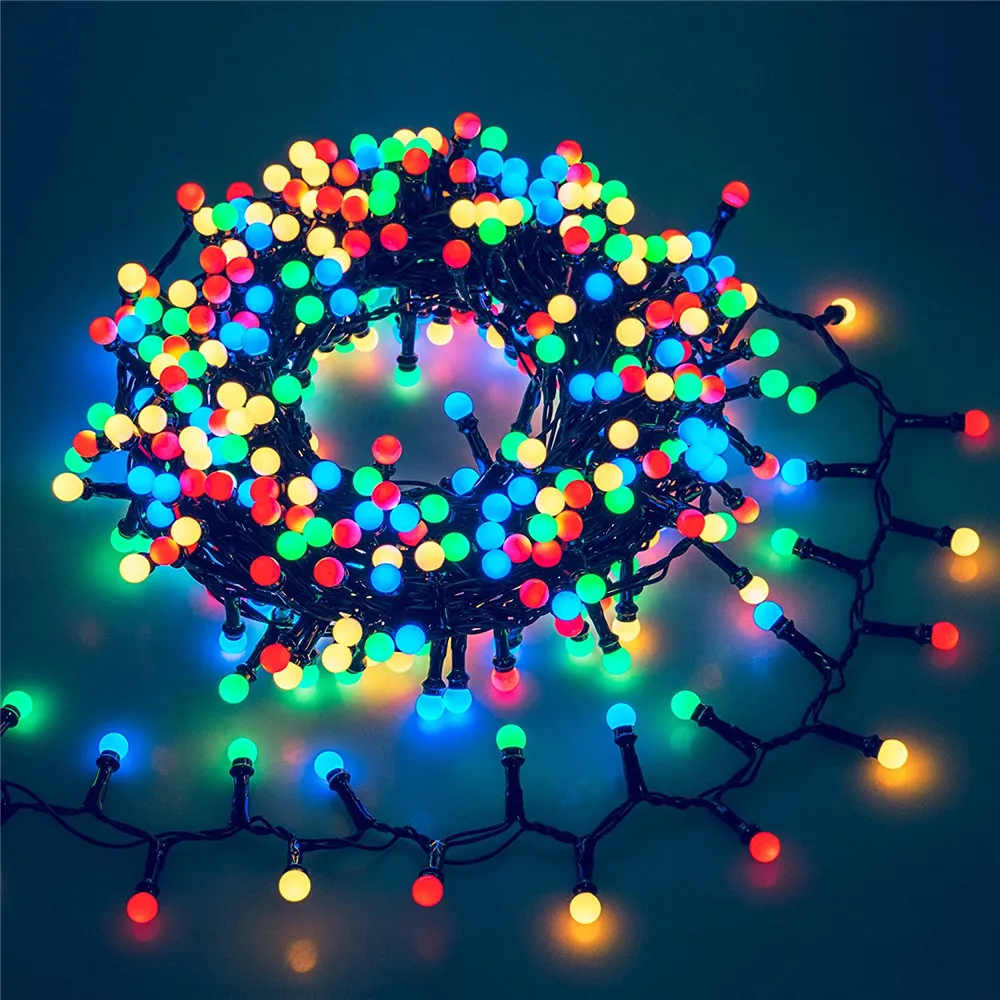 8Modes 200/400leds LED Firecrackers Fairy String Lights Low Voltage Christmas Ball Globe Garland Lights For Bedroom Xmas Wedding