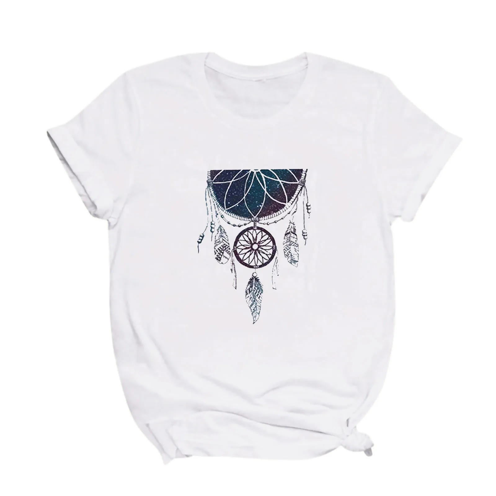 

Women's T-shirt Flower Dreamcatcher T-shirt Harajuku O-neck top women's Kawaii Street summer casual clothing short sleeves 2021