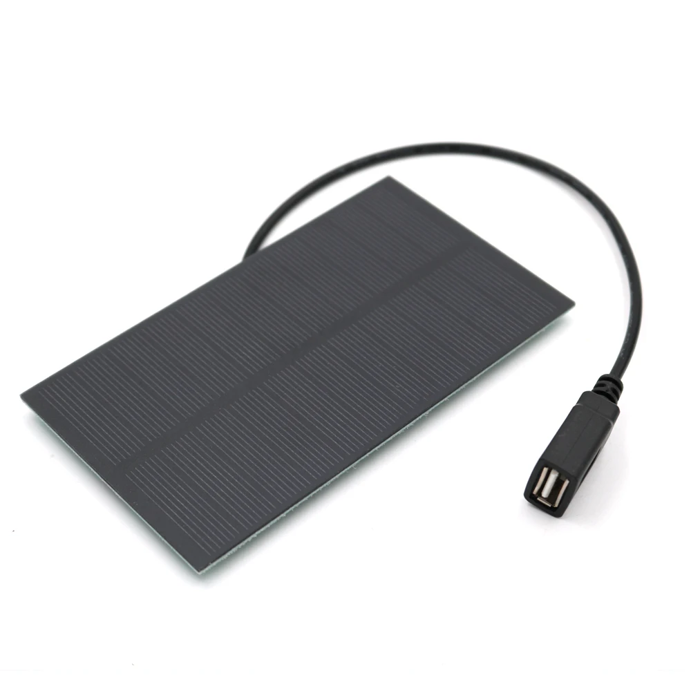 

Solar Panel 5V 300 400 800 1000mA Output USB Battery Charger USB Female Port Solar Cell 5.5V 1.65W Charge Regulators 3.7V 18650
