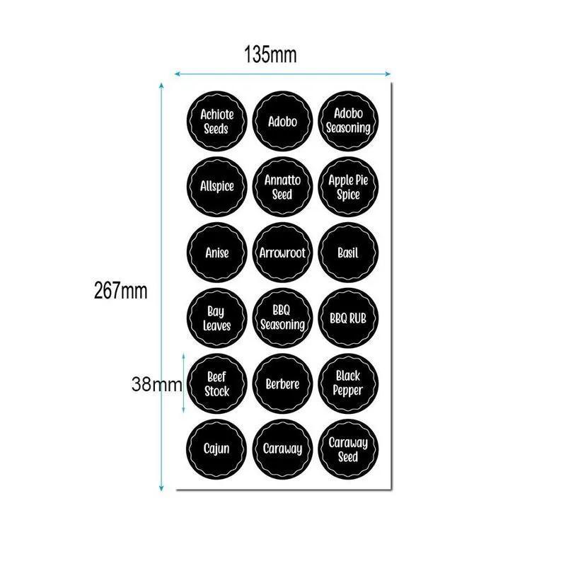 

144pcs Spice Label Reusable Jam Jars Storage Bottle Container Label Food Label Blackboard Chalk Stickers Kitchen Label Stickers