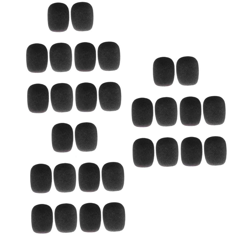 

MagiDeal Set of 30 Small Microphone Sponges Cover Cap Mic Protection Black