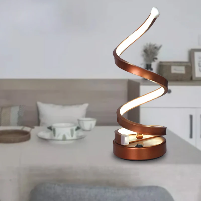 Спиральная настольная лампа светодиодный светильник с USB-зарядкой декоративный