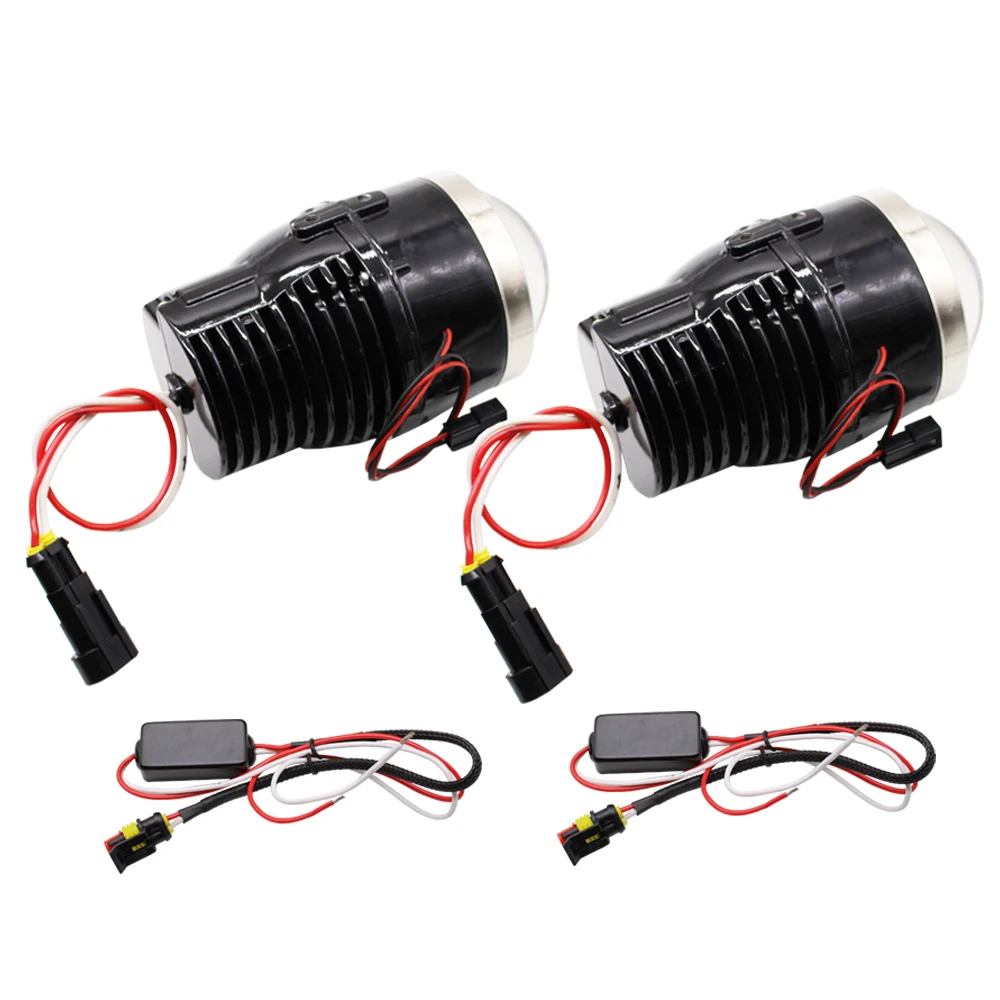 

TAOCHIS 2Pcs 12V 42W 4000LM 5800K 3.0 inch Bi LED Auto Car-Styling Fog Light Projector Lens Universal Fog Lamp Car Retrofit