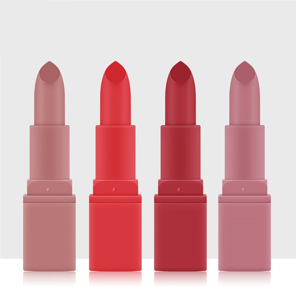 MISS ROSE 12 Colors Lips Makeup Lipstick Lip Gloss Matte Mist Velvet Non Sticky Long Lasting Moisturizing Cream |
