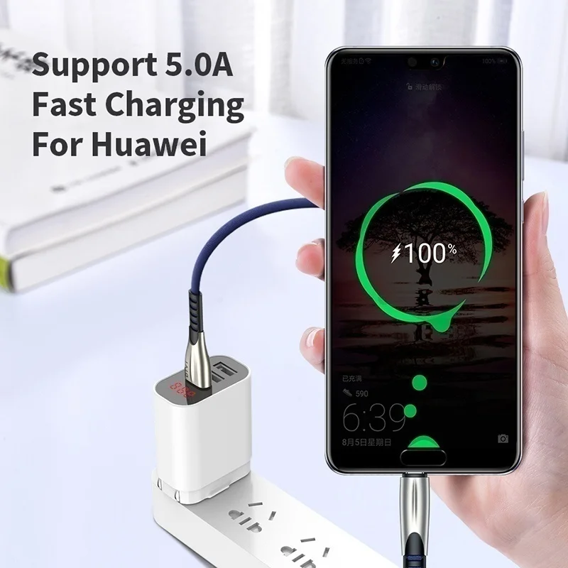 Кабель USB Type C 5A Quick Charge 4 0 3 для быстрой зарядки и передачи данных Iphone 11 X XS Charging Samsung