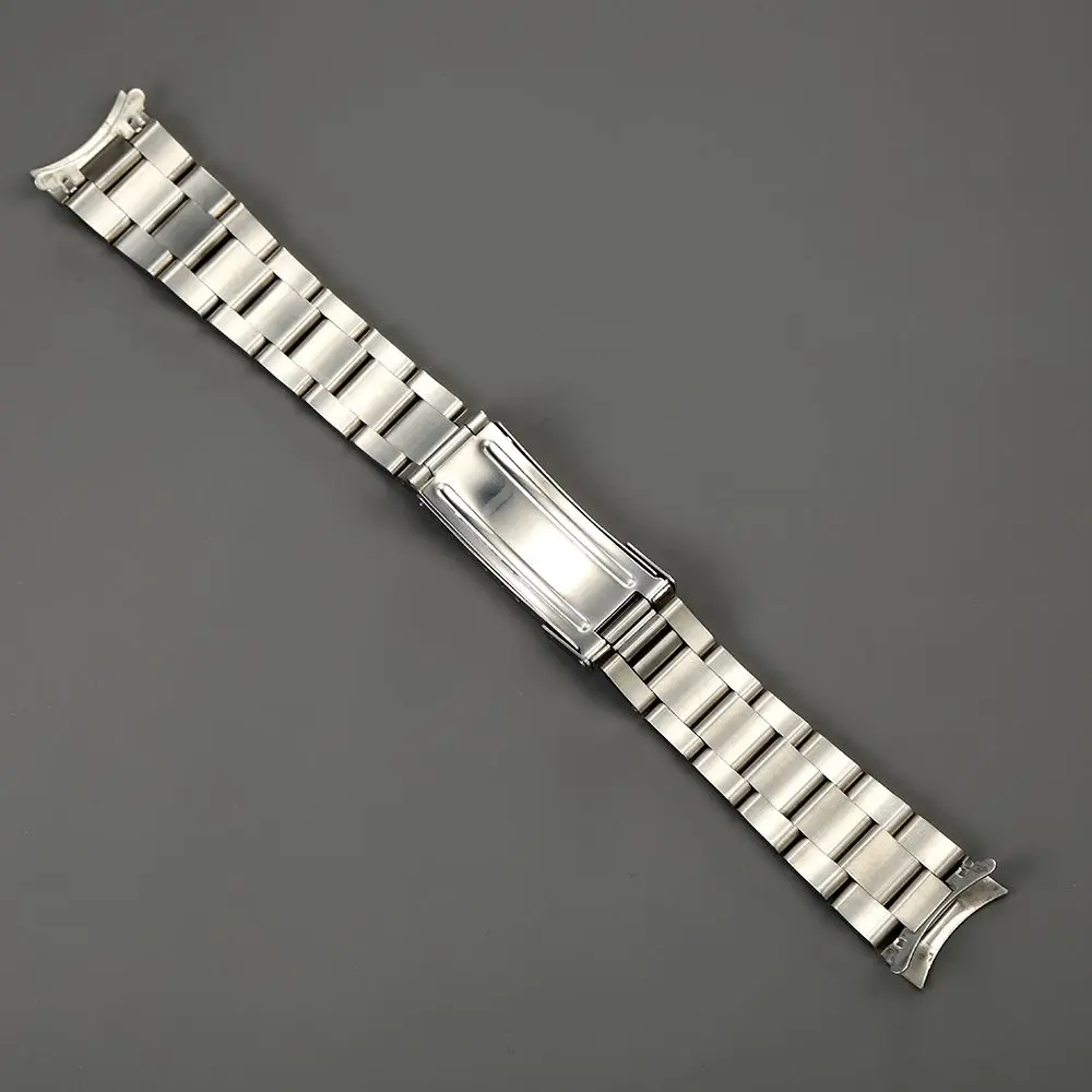 20MM Brushed Oyster Curved End Watch Band Bracelet Strap Fit For RLX Watch