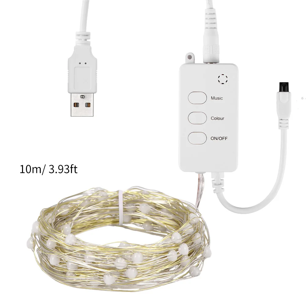 

USB LED String Light Bluetooth App Control Copper Wire String Lamp Waterproof Outdoor Fairy Lights For Christmas Tree Decoration