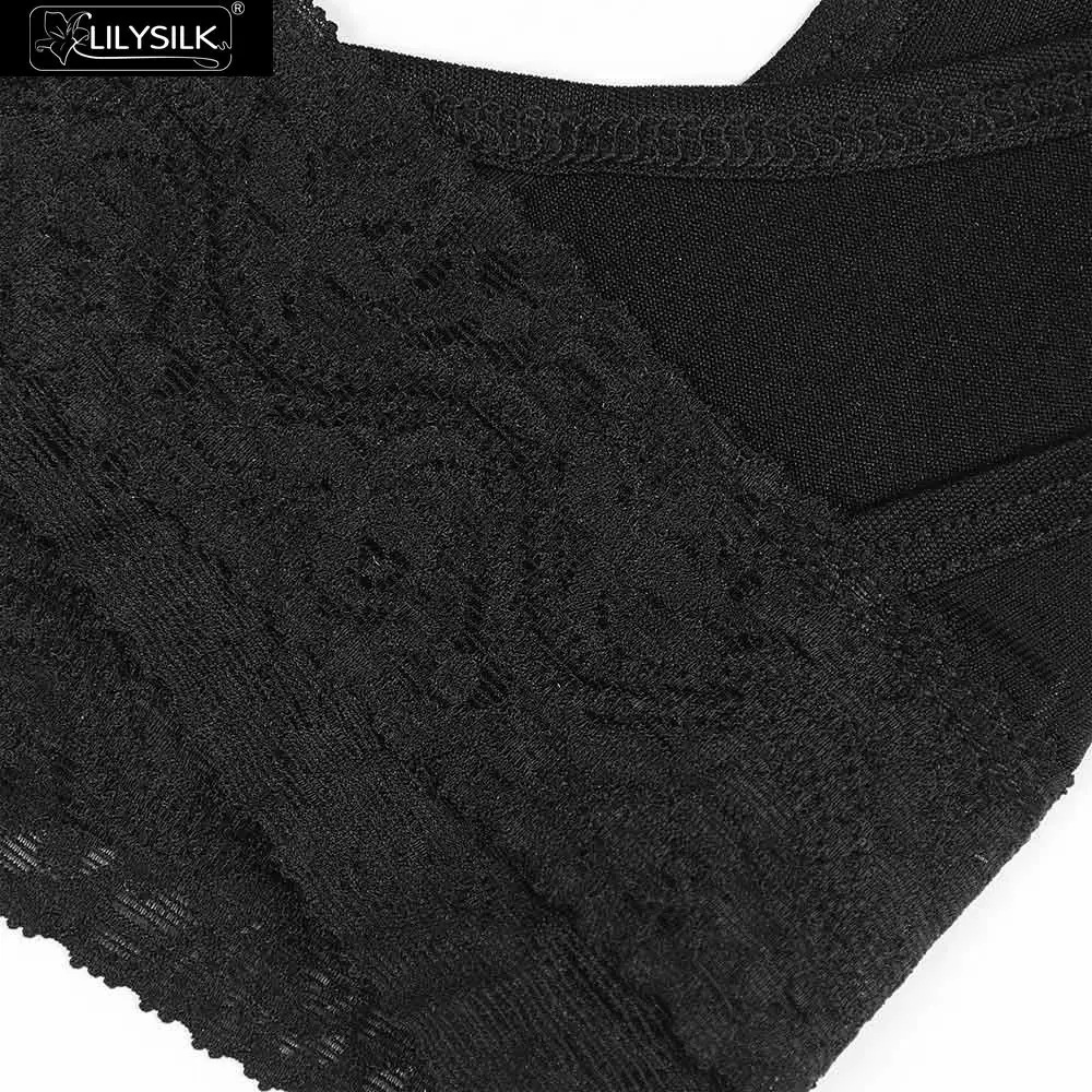 LilySilk кружевные шелковые трусы-бикини со средней талией трусики женское нижнее