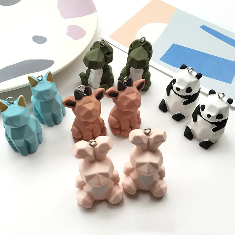 Брелок для ключей сделай сам с подвесками в виде панды кролика кота 2 шт. |