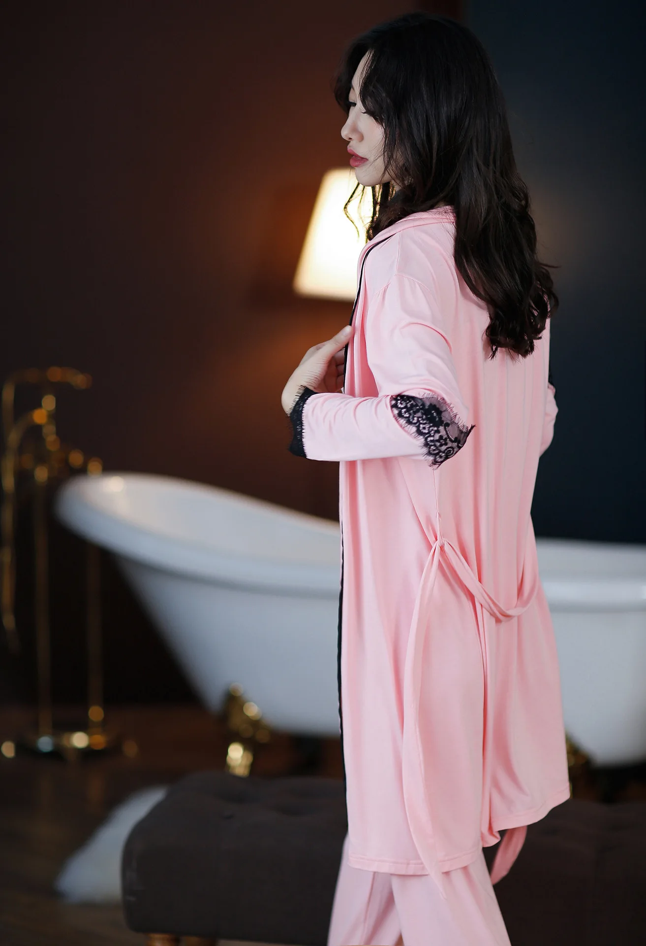 

Sexy Pjs Warm Winter Pajama Women Long Sleeve Kimono Bride Robe Soft Homewear Pink Rompers Two Piece Pajamas Womens Pj Sets 2020