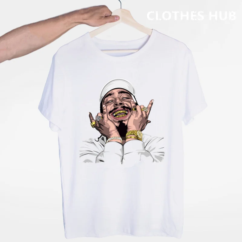 Post Malone Hip Hop T-shirt O-Neck Short Sleeves Summer Casual Fashion Unisex Men And Women Tshirt - Цвет: Зеленый