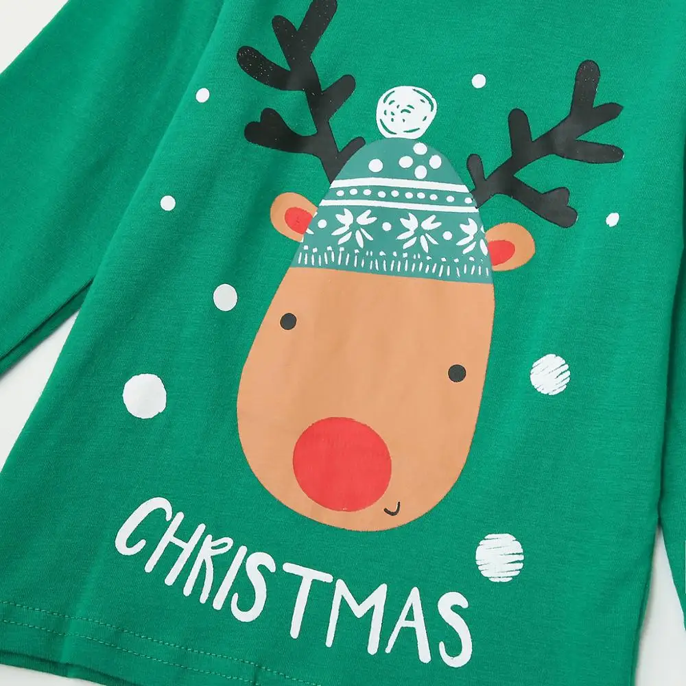 Детский комплект из 2 предметов Рождественская одежда зеленая и праздничные