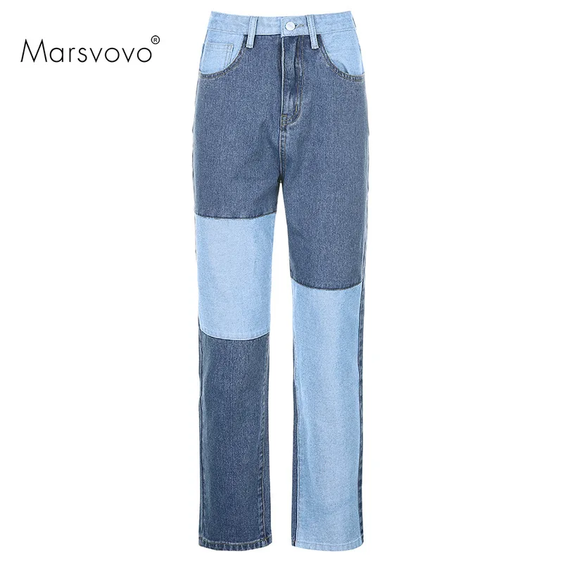 

woman jeans patchwork long pants sports streetwear High waist loose wide leg jeans retro fashion Denim y2k pants Ripped Trouser