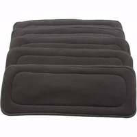 1pc 4 layers bamboo charcoal inserts for cloth diaper reusable washable boosters liners real pocket cloth nappy