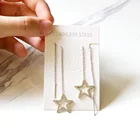 LUXUKISSKIDS серьги из нержавеющей стали, Черная оболочка, кисточка, висячие серьги-бабочки, корейский стиль, искусственная цепь