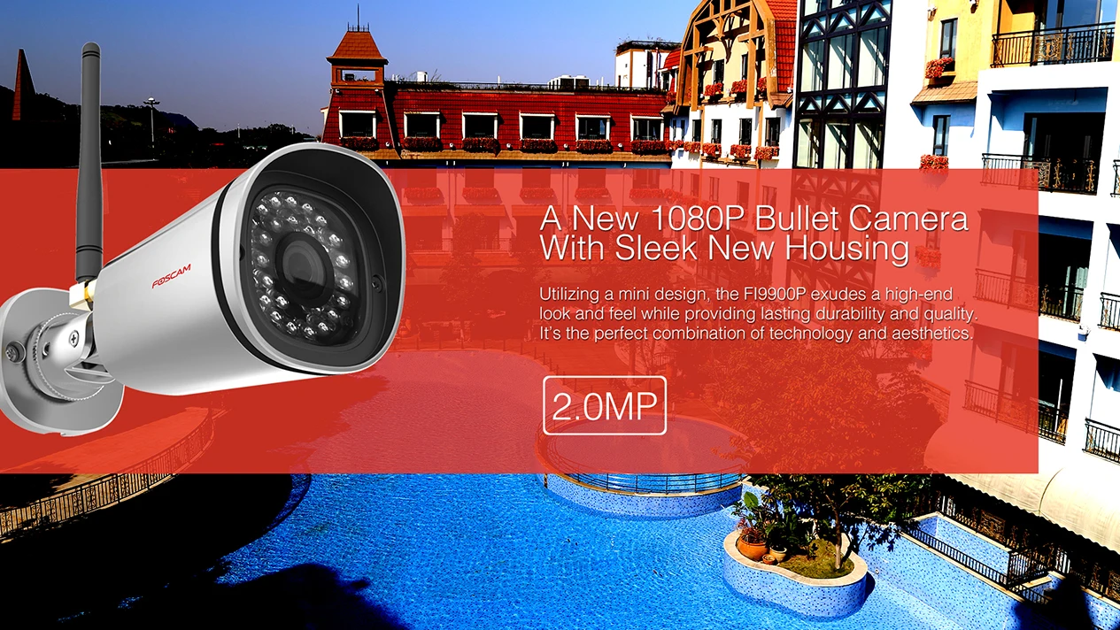 Foscam FI9900P HD 1080P наружная WiFi камера безопасности Всепогодная IP66 пуля 2.0мп IP Беспроводная камера наблюдения наружная IP камера