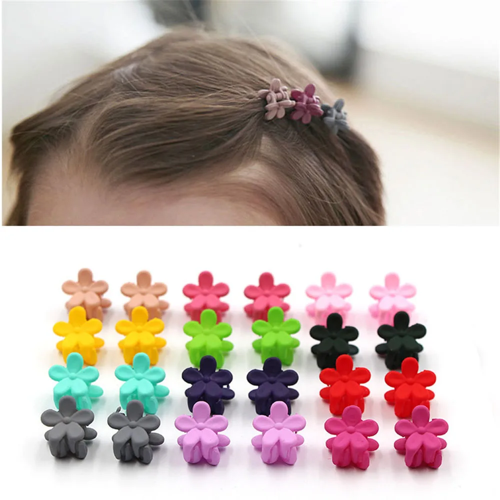

10pcs Mini Fashion Baby Girls Hair Claw Cute Candy Color Flower Hair Jaw Clip Children Hairpin Hair Styling Accessories Headwear