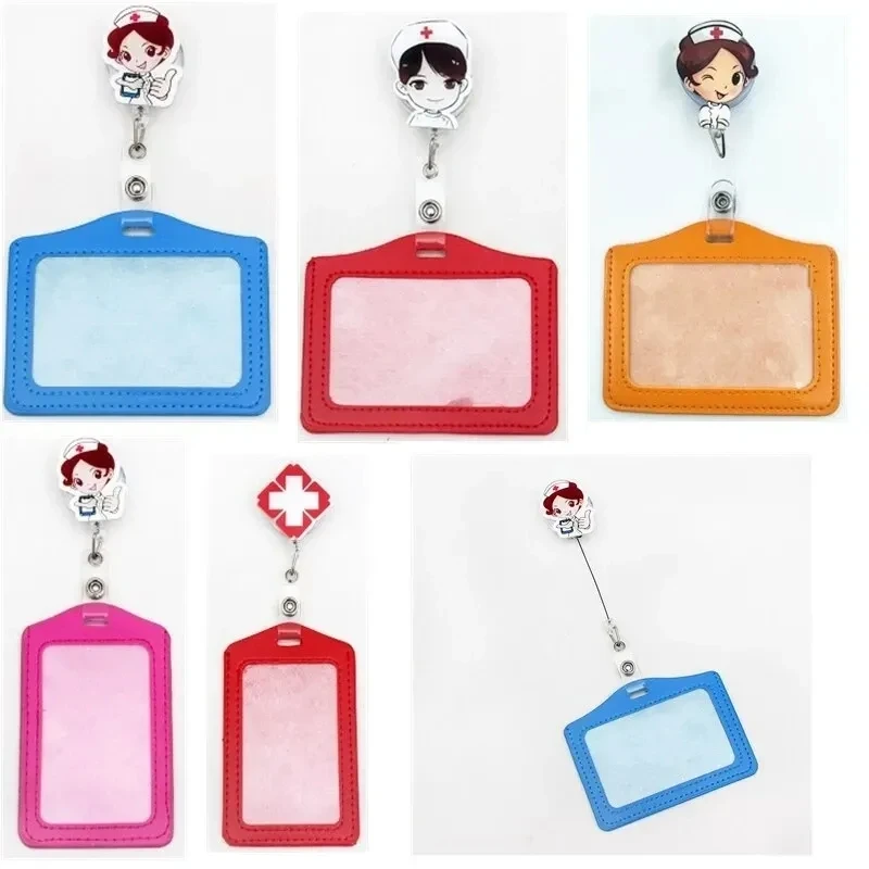 Доктор значок медсестры держатель работы для карт с выдвижной катушка зажим