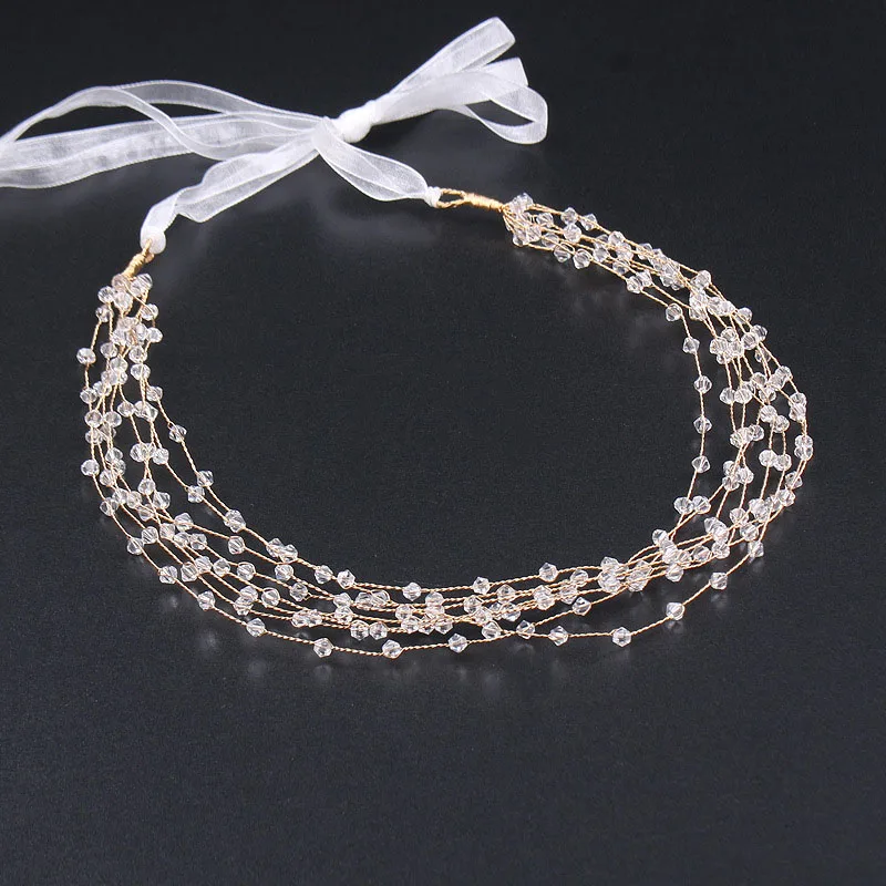 Cystal headbands Свадебные аксессуары для волос ручной работы, новая голова тиары, Хрустальный головной убор, Женская Брошь из горного хрусталя для девочек, пышные жемчужные тиары и короны - Окраска металла: Cystal headbands