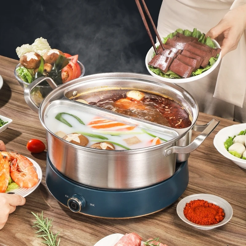 Кухонная посуда из нержавеющей стали для фондю Shabu разделенная Китайская