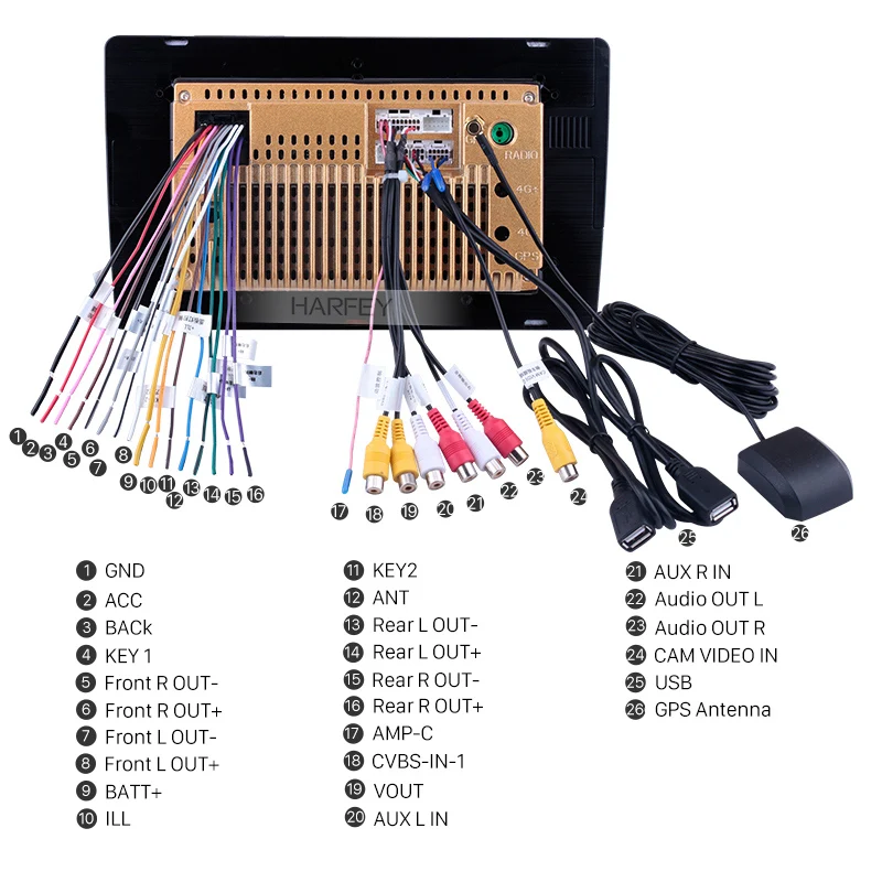 Универсальная Автомагнитола Harfey Android 10 0 сенсорный экран 9 дюймов 1080P | Автомобили