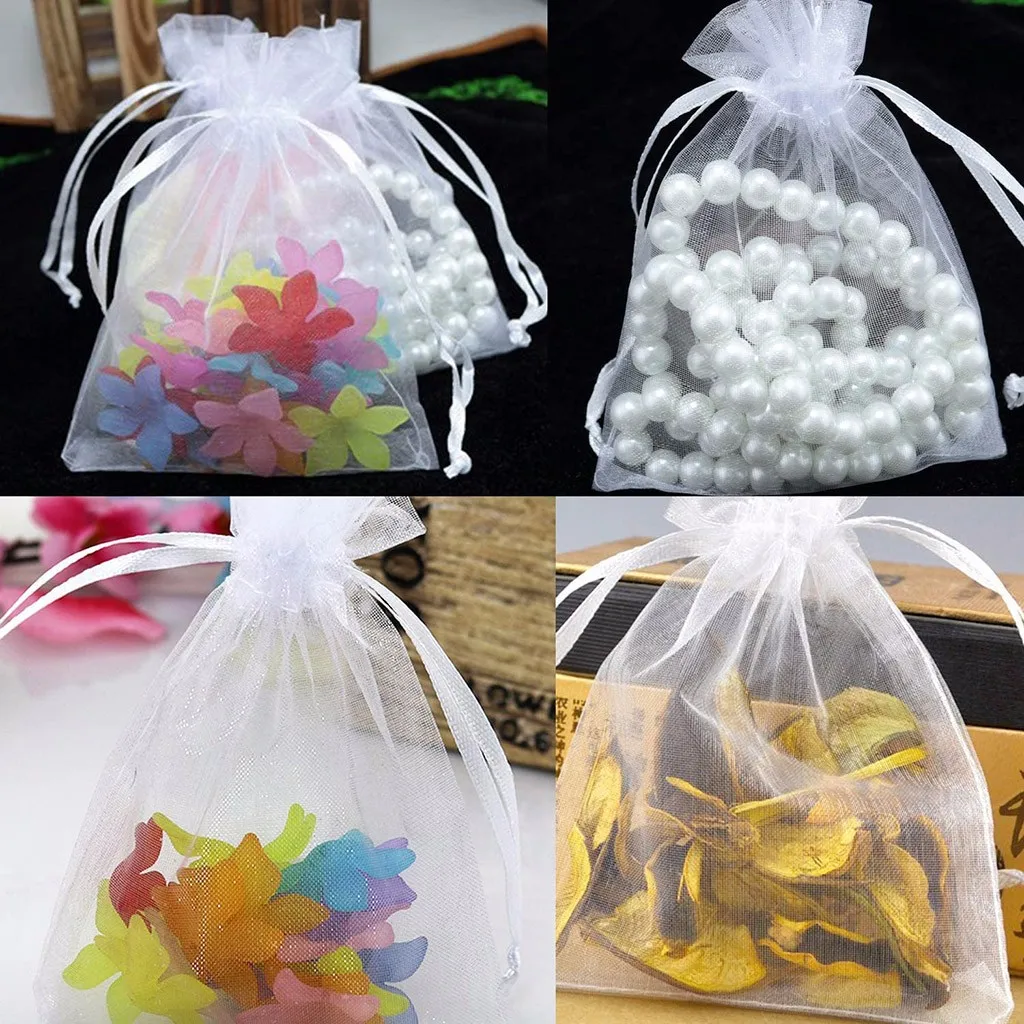 

2021top Encrypted White Organza Drawstring Bunch Yarn With Gift Candy Storage Bag 100pcs