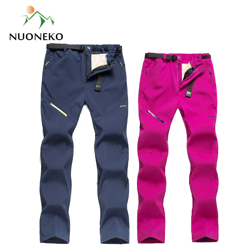 Съемные внутренние походные брюки для 4 сезонов женщин и мужчин из плотного флиса