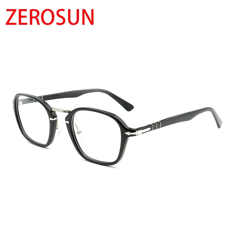 Zerosun оправа для очков мужские винтажные очки ацетатные рецепта квадратный