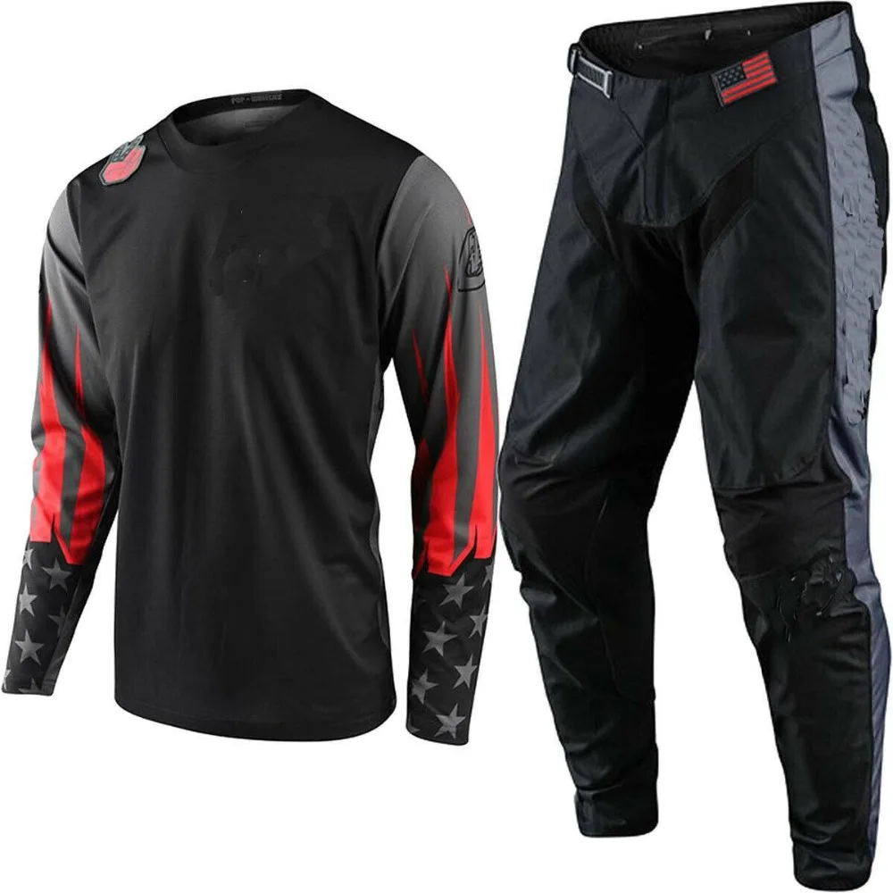 

NEW 2021 RAPIDLY FOX black Motocross Jersey and Pants MX Gear Set Combo mtb Off Road FLEX AIR motorbike clothing racing suit