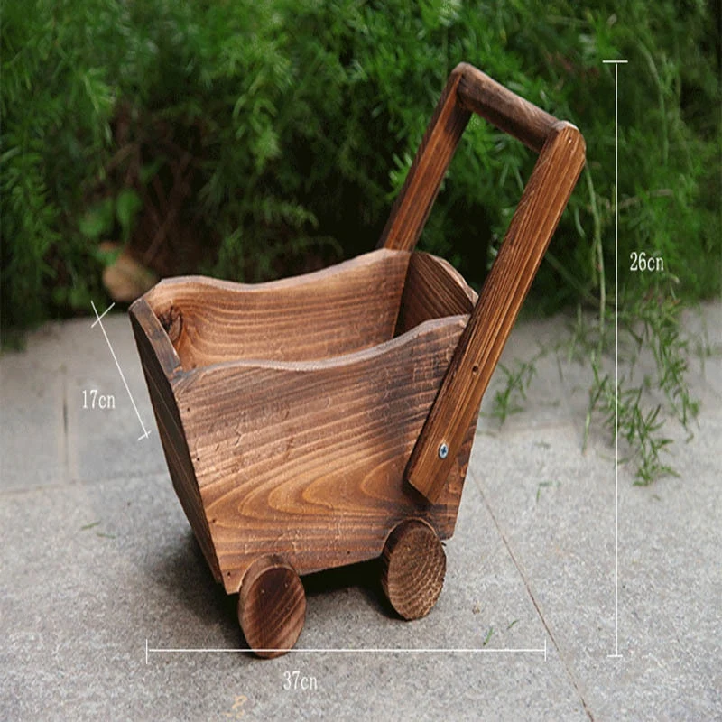 Креатив дерево цветочный горшок с мультяшным автомобилем для сада ящик