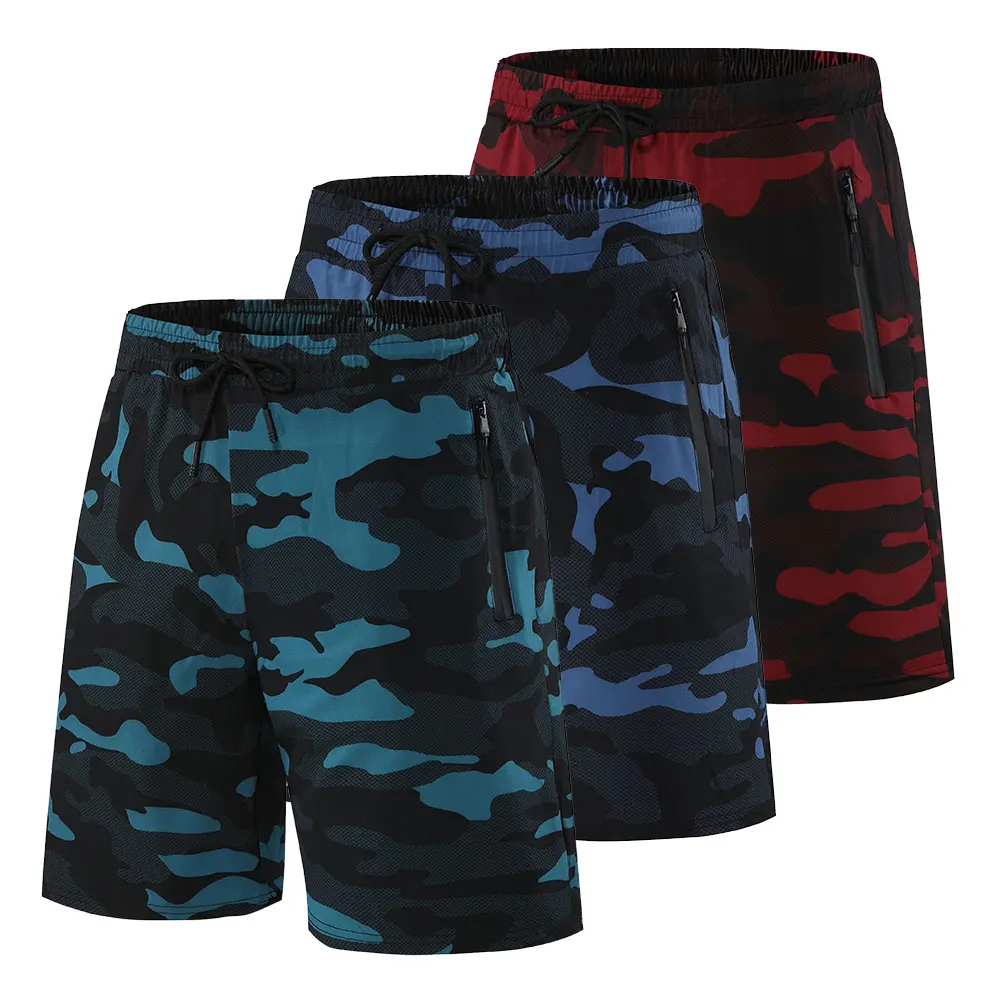 Men's Shorts Running Shorts Men's Sports Jogging Shorts Pocket With Zipper Quick-Drying Gym Men's Sports Fitness Shorts