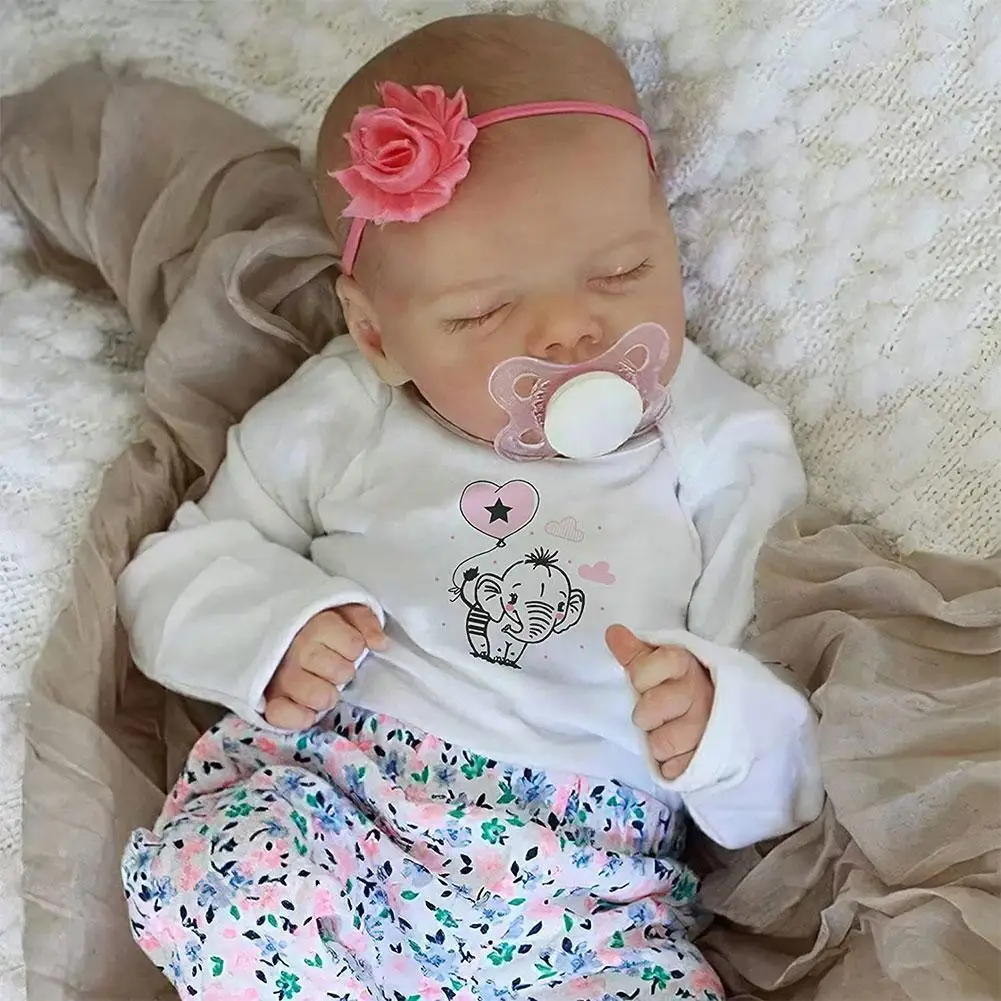 

12/17 Inches Reborn Doll Kits Realistic Blank Reborn Doll Parts Dolls Gifts For Girls With White Clothes High Quality Doll V8A6