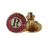 customized rotaract club pin custom hard enamel badge stamping brass brooch emblem 24k gold finish